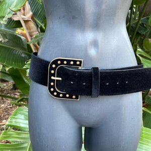 Zara velvet and studded statement belt